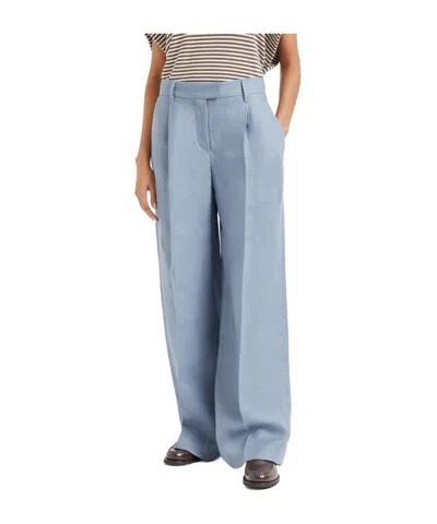 Brunello Cucinelli Pleated Palazzo Trousers In Blue