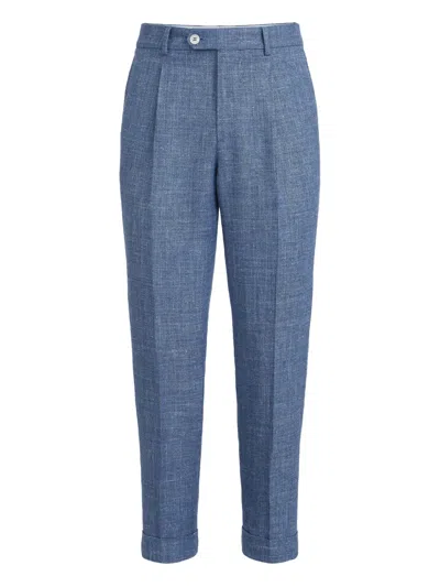 Brunello Cucinelli Pleated Trousers In Blue