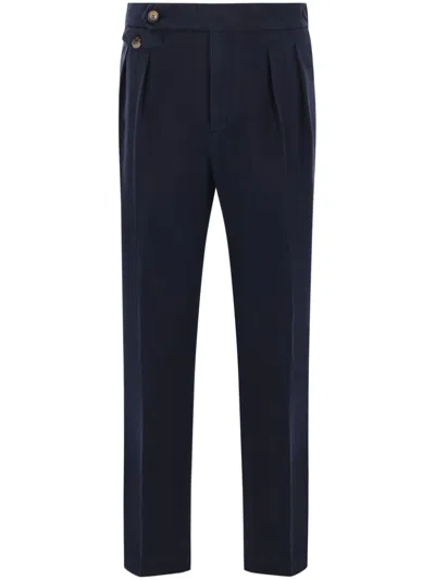 Brunello Cucinelli Pleated Trousers In Blue