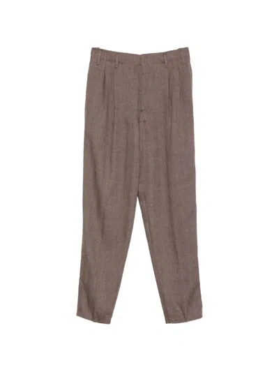 Brunello Cucinelli Pleated Trousers In Brown