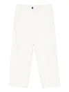 Brunello Cucinelli Cotton Blend Pleated Cropped Trousers In White
