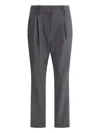 Brunello Cucinelli Virgin Wool Pants In Gray