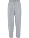 Brunello Cucinelli Linen Drawstring Leisure Trousers In Grey