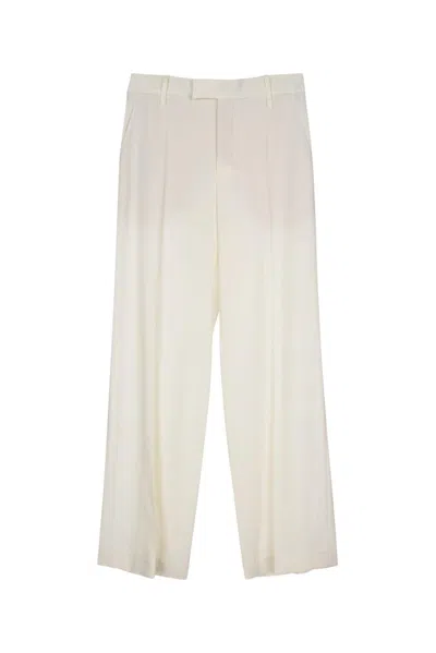 Brunello Cucinelli Pleated Trousers In Natural