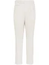 Brunello Cucinelli Straight-leg Silk Trousers In Neutrals