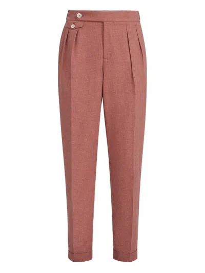 Brunello Cucinelli Trousers With Double Pleats And Tabs In Pink