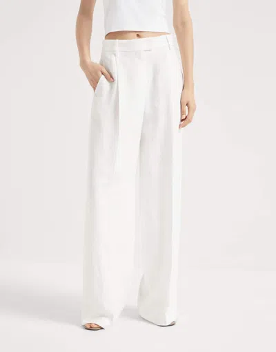 Brunello Cucinelli Pleated Trousers In White