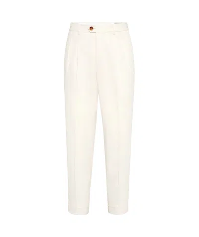 Brunello Cucinelli Pleated Trousers In White