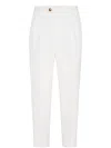 Brunello Cucinelli Cotton Corduroy Tailored Trousers In White