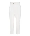 Brunello Cucinelli Pleat-front Cotton Trousers In White
