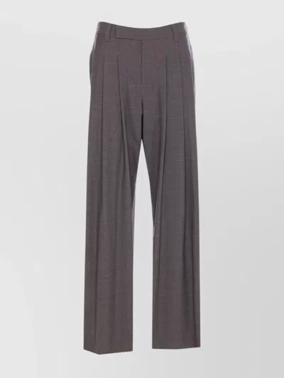 Brunello Cucinelli Pleated Trousers With Pockets And Belt Loops In Gray
