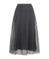 Brunello Cucinelli Pleated Mid-length Skirt In Black