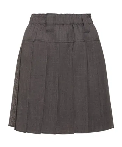 Brunello Cucinelli Pleated Tulle Mini Skirt