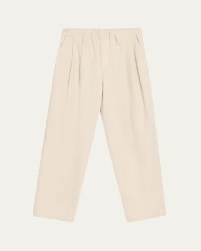 Brunello Cucinelli Pleated Twill Wide-leg Pull-on Pants In Brown