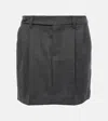 Brunello Cucinelli Tailored Virgin Wool Miniskirt In Grey