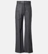 Brunello Cucinelli Pleated Virgin Wool Straight Pants In Gray