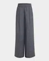 Brunello Cucinelli Pleated Wide-leg Linen Pull-on Trackpants