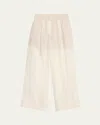 Brunello Cucinelli Pleated Wide-leg Linen Pull-on Trackpants In White
