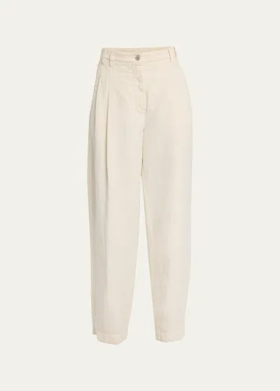 Brunello Cucinelli Pleated Wide-leg Pants In C8739 White