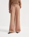 Brunello Cucinelli Pleated Wide-leg Trousers In Brown