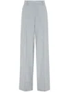 Brunello Cucinelli Pleated Wide-leg Trousers In Gray