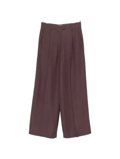 Brunello Cucinelli Pleated Wide-leg Trousers In Purple