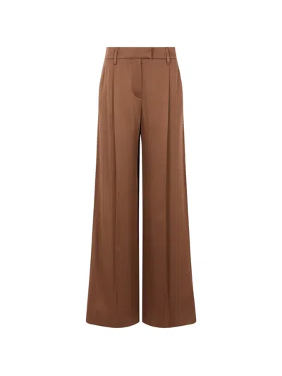 Brunello Cucinelli Pleated Wide-leg Trousers In Brown