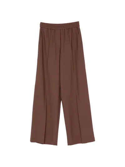 Brunello Cucinelli Pleated Wide-leg Trousers In Brown