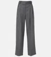 Brunello Cucinelli Pleated Wool And Cashmere Wide-leg Pants In Gray
