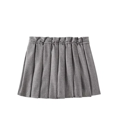 Brunello Cucinelli Kids' Pleated Mini Skirt In Grey