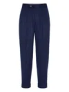 Brunello Cucinelli Straight-leg Pleated Wool-flannel Trousers In Blue