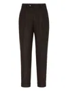 Brunello Cucinelli Pleated Wool-cashmere Blend Trousers In Brown