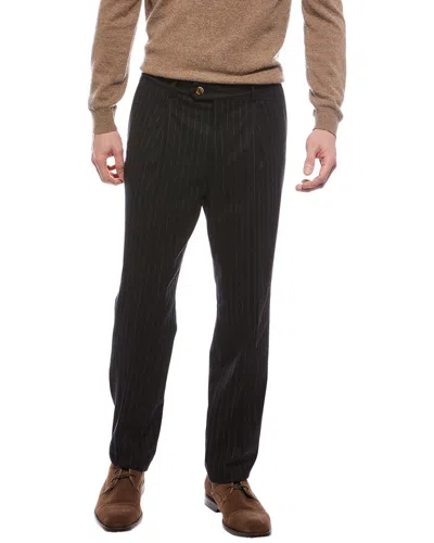 Brunello Cucinelli Pleated Wool Pant In Animal Print