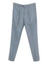 Brunello Cucinelli Pleated Wool Trousers In Blue