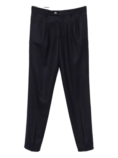 Brunello Cucinelli Pleated Wool Trousers In Brown