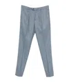 Brunello Cucinelli Pleated Wool Trousers In Blue