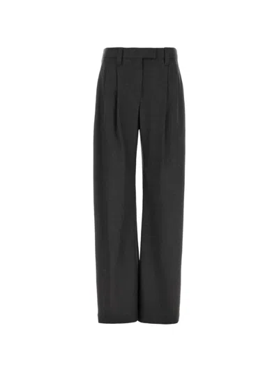 Brunello Cucinelli Pleated Wool Trousers In Gray