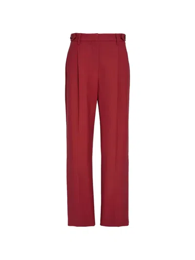 Brunello Cucinelli Pleated Wool-twill Trousers In Red