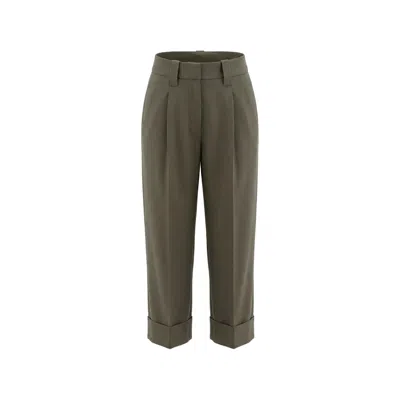 BRUNELLO CUCINELLI PLEATED-DETAIL TURN-UP TROUSERS