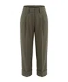 Brunello Cucinelli Pleated-detail Turn-up Trousers In Green