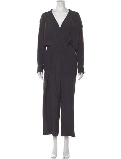 Pre-owned Brunello Cucinelli Plunge Neckline Jumpsuit In Gray