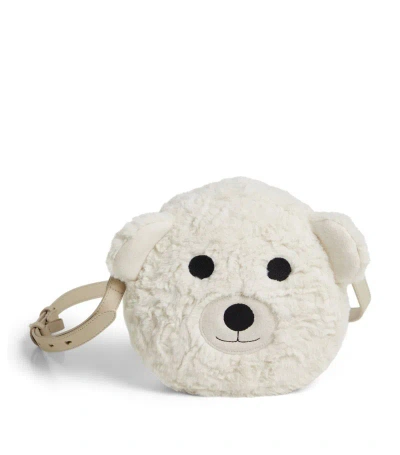 Brunello Cucinelli Kids' Teddy Bear Crossbody Bag In White