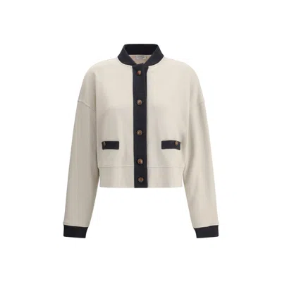 Brunello Cucinelli Plush Women's Cardigan In Gray