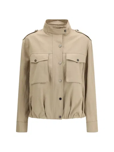 Brunello Cucinelli Pocket Button Jacket In Neutral