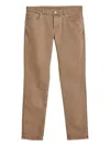 Brunello Cucinelli Pocket-detail Cotton-blend Straight-leg Trousers In Brown
