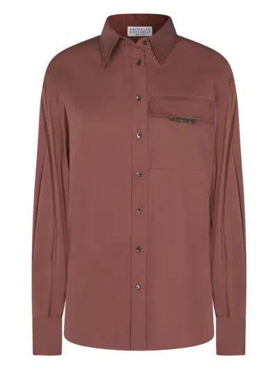 BRUNELLO CUCINELLI POCKET EMBELLISHMENT SHIRT
