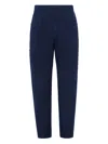 Brunello Cucinelli Pocket Gabardine Trousers In Blue