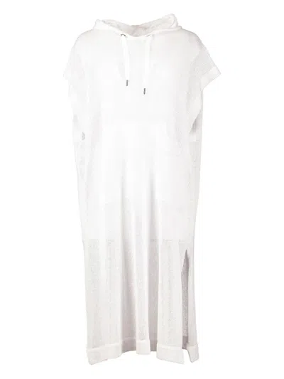 Brunello Cucinelli Pocket Hoodie In White