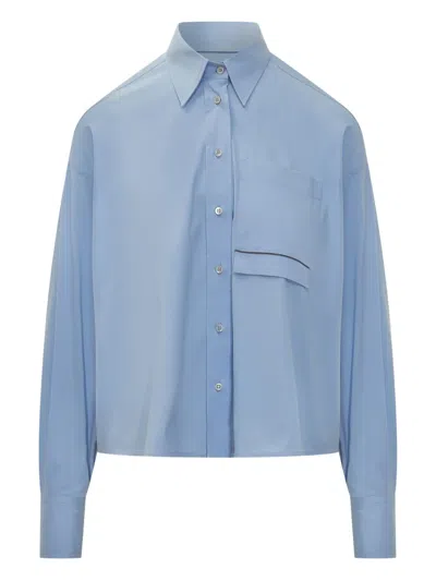 Brunello Cucinelli Pocket-patch Shirt In Blue
