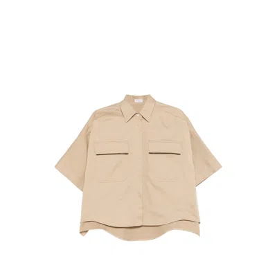 Brunello Cucinelli Women Safari Oversized Shirt In Neutral